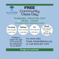 Free Community Class Day at ELIJA Farm